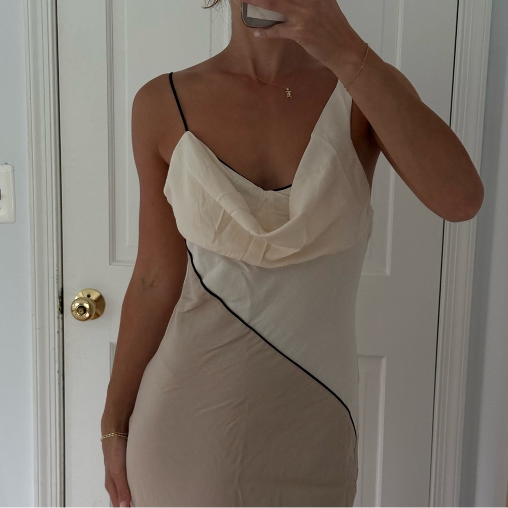 Zara Linen Midi Dress- Size M - Picture 4 of 7